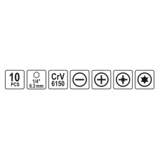 65705 STHOR Set biti cu adaptor, 10 piese..